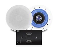 Bluetooth Ceiling Speaker System - Systemline E50 Touch Wall Amplifier & Pair of PD ESCS6 6.5-Inch Coaxial Speakers, Wireless Home Audio, Alexa Compatible, Gesture Control Amplifier