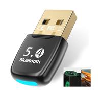 Bluetooth Dongle for Pc, USB Bluetooth 5.4 Adapter Pc for Windows 11 10 8.1 7 Linux Desktop Plug and Play BT Headphones Laptop Speaker Keyboard Mouse Printer Controller, EDR & BLE