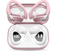 Bluetooth Earbuds, 2026 Bluetooth 5.4 Headphones Sports 50H, Light Rose | Stereo Wireless Earphones with Mic CVC 8.0 Noise Reduction, 1.5H Fast Charge, IP7 Waterproof Wireless Headphones for Running