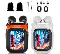 Bluetooth Earbuds, Waterproof Wireless Earphones with LED Display, High Fidelity Audio, LCD Touch Screen, 48H Battery Life for Office, Sports, and Study