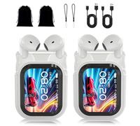 Bluetooth Earbuds, Waterproof Wireless Earphones with LED Display, High Fidelity Audio, LCD Touch Screen, 48H Battery Life for Office, Sports, and Study