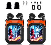 Bluetooth Earbuds, Waterproof Wireless Earphones with LED Display, High Fidelity Audio, LCD Touch Screen, 48H Battery Life for Office, Sports, and Study