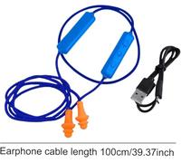 Bluetooth Earplugs for Work, Noise Reduction in-Ear Earphones with Mic and Controls for Work, Hearing Protection, Noise Suppression, Construction Sites, Noisy Places(Blue)