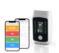 Bluetooth Fingertip Pulse Oximeter with Respiration Pressure,High Accuracy O2 Meter for All Skin, Portable SPO2 & Pulse Rate Monitor for Children Adults,Carry Bag and Battery Included