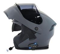 Bluetooth Flip-Up Motorbike Helmets Modular Full Face Motorcycle Helmet with Double Visor ECEDOT Approved Flip Up Front Scooter Helmet Unisex with Speaker and Microphone X,XXL:63-64CM