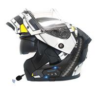 Bluetooth Flip-Up Motorbike Helmets Modular Full Face Motorcycle Helmet with Double Visor ECEDOT Approved Flip Up Front Scooter Helmet Unisex with Speaker and Microphone Z-4,XL:61-62CM