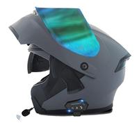 Bluetooth Flip-Up Motorbike Helmets Modular Full Face Motorcycle Helmet with Double Visor ECEDOT Approved Flip Up Front Scooter Helmet Unisex with Speaker and Microphone Z-2,XXXL:65-66CM