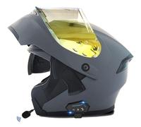Bluetooth Flip-Up Motorbike Helmets Modular Full Face Motorcycle Helmet with Double Visor ECEDOT Approved Flip Up Front Scooter Helmet Unisex with Speaker and Microphone Z-1,S:55-56CM