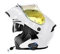 Bluetooth Flip-Up Motorbike Helmets Modular Full Face Motorcycle Helmet with Double Visor ECEDOT Approved Flip Up Front Scooter Helmet Unisex with Speaker and Microphone F,XXL:63-64CM