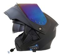 Bluetooth Flip-Up Motorbike Helmets Modular Full Face Motorcycle Helmet with Double Visor ECEDOT Approved Flip Up Front Scooter Helmet Unisex with Speaker and Microphone L,XL:61-62CM