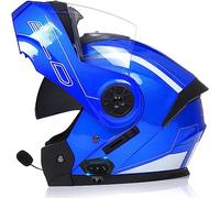 Bluetooth Flip-Up Motorcycle Helmets Modular Helmets with Bluetooth Flip Up Front Helmet ECE Approved Full Face Helmet Crash Scooter Helmet Double Anti-Fog Visors for Men Women
