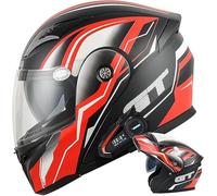 Bluetooth Flip Up Motorcycle Motorbike Bike Motorcycle Crash Helmets with Drop-Down Sun Visor Helmet ECE 22.06 Approved Unisex Adult Racing Touring Cruising Bike Wear 3,M/(57~58cm)