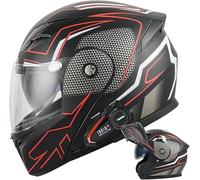 Bluetooth Flip Up Motorcycle Motorbike Bike Motorcycle Crash Helmets with Drop-Down Sun Visor Helmet ECE 22.06 Approved Unisex Adult Racing Touring Cruising Bike Wear 7,L/(59~60cm)