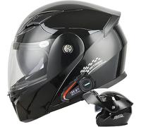 Bluetooth Flip Up Motorcycle Motorbike Bike Motorcycle Crash Helmets with Drop-Down Sun Visor Helmet ECE 22.06 Approved Unisex Adult Racing Touring Cruising Bike Wear 5,XXL/(63~64cm)