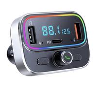 Bluetooth FM Transmitter for Car, Cigarette Lighter Bluetooth Car Adapter, Dual PD 20W USB Car Charger, Hands-Free Phone Kit Car Music Adapter, TF/SD Card Wireless Audio Radio Receiver for Smartphones