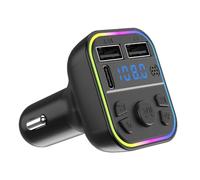 Bluetooth FM Transmitter for Car, PD USB-C & QC 3.1A Fast Charger, Wireless Car Adapter with Hands-Free Calling, Dual USB Charger, MP3 Player, FM Radio Audio Receiver for iPhone & Android, G38 G39
