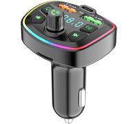 Bluetooth FM Transmitter for Car, Wireless Car Radio Adapter USB-C PD + Dual USB Charger for Mobile Phone Tablet