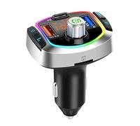 Bluetooth FM Transmitter, Riloer Universal Car Audio Adapter with QC3.0 Fast Charging USB Port, Hands Free Calling, Car Charger, MP3 Music Player, Atmosphere Light