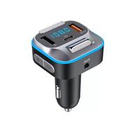 Bluetooth FM Transmitter, Wireless Bluetooth 5.3 FM Transmitter Car Radio Adapter Car Kit, Hands-Free Calling, PD 18W + QC 3.0 Fast Charging Car Charger with 3.5mm AUX Port, Support TF Card & USB Disk