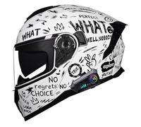 Bluetooth Full Face Flip Up Motorcycle Helmet Motorbike Modular Helmet,With Anti-Fog Dual Visors DOTECE Approved,ith Double Visor Built-in Speaker Headset Microphone for Men Women 17,S=55~56cm
