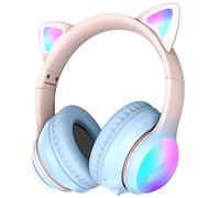 Bluetooth Headphones, Headphones Wireless with RGB Dazzling Effects Light, 50H Playtime, Bluetooth 5.3, Foldable Headphones with Mic for Tablet PC School Travel