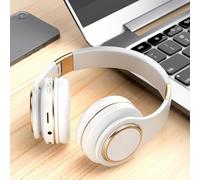Bluetooth Headphones, Wireless Bluetooth Headset, Subwoofer Headphones, Bluetooth 5.0, Long Standby, Folding Design, Headset for Mobile, Widely Compatible, Computer, Game, Sports, Workout (White)