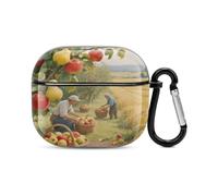 Bluetooth Headset Case A Fruitful Orchard Printed Case Shockproof PC Hard Shell Full Coverage Compatible with Wireless Charging And Airpods (3rd Generation) with Safety Buckle