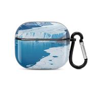 Bluetooth Headset Case Alaska Glacier Fjord Printed Case Shockproof PC Hard Shell Full Coverage Compatible with Wireless Charging And Airpods (3rd Generation) with Safety Buckle