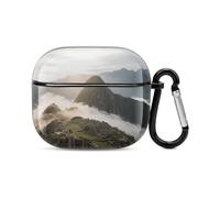 Bluetooth Headset Case Ancient Monuments Sea of clouds Printed Case Shockproof PC Hard Shell Full Coverage Compatible with Wireless Charging And Airpods (3rd Generation) with Safety Buckle