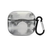 Bluetooth Headset Case Ancient Stone Bridge Printed Case Shockproof PC Hard Shell Full Coverage Compatible with Wireless Charging And Airpods (3rd Generation) with Safety Buckle