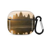 Bluetooth Headset Case Angkor Wat Ruins Printed Case Shockproof PC Hard Shell Full Coverage Compatible with Wireless Charging And Airpods (3rd Generation) with Safety Buckle