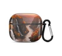 Bluetooth Headset Case Autumn Canyons Printed Case Shockproof PC Hard Shell Full Coverage Compatible with Wireless Charging And Airpods (3rd Generation) with Safety Buckle