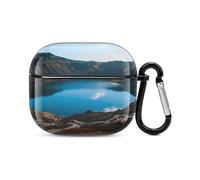Bluetooth Headset Case Crater Lake Printed Case Shockproof PC Hard Shell Full Coverage Compatible with Wireless Charging And Airpods (3rd Generation) with Safety Buckle