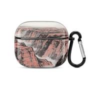 Bluetooth Headset Case Grand Canyon Red Sandstone Printed Case Shockproof PC Hard Shell Full Coverage Compatible with Wireless Charging And Airpods (3rd Generation) with Safety Buckle