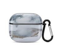 Bluetooth Headset Case Mammoth Hot Springs Printed Case Shockproof PC Hard Shell Full Coverage Compatible with Wireless Charging And Airpods (3rd Generation) with Safety Buckle