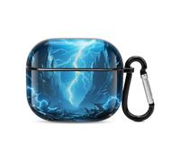 Bluetooth Headset Case Metal Canyon Printed Case Shockproof PC Hard Shell Full Coverage Compatible with Wireless Charging And Airpods (3rd Generation) with Safety Buckle