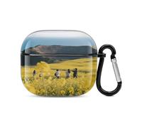 Bluetooth Headset Case Rapeseed Fields Printed Case Shockproof PC Hard Shell Full Coverage Compatible with Wireless Charging And Airpods (3rd Generation) with Safety Buckle