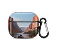 Bluetooth Headset Case Red Canyon River Printed Case Shockproof PC Hard Shell Full Coverage Compatible with Wireless Charging And Airpods (3rd Generation) with Safety Buckle