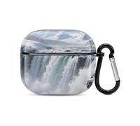 Bluetooth Headset Case Snow-capped Yellowstone Falls Printed Case Shockproof PC Hard Shell Full Coverage Compatible with Wireless Charging And Airpods (3rd Generation) with Safety Buckle