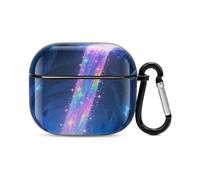 Bluetooth Headset Case Stardust Falls Printed Case Shockproof PC Hard Shell Full Coverage Compatible with Wireless Charging And Airpods (3rd Generation) with Safety Buckle