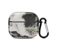 Bluetooth Headset Case Steam Rising from Geysers Printed Case Shockproof PC Hard Shell Full Coverage Compatible with Wireless Charging And Airpods (3rd Generation) with Safety Buckle