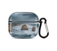 Bluetooth Headset Case Twelve Apostles Printed Case Shockproof PC Hard Shell Full Coverage Compatible with Wireless Charging And Airpods (3rd Generation) with Safety Buckle