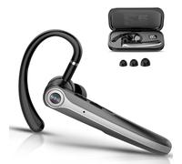 Bluetooth Headset V5.4, Handsfree Bluetooth Earpiece with Dual ENC Mic, Single wireless Headset 25Hrs Talk 180Hrs Standby Time, In-Ear Headphones for Driving/Business/Office with Android iOS Laptop