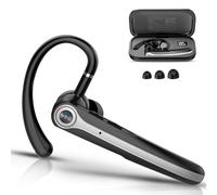 Bluetooth Headset V5.4, Handsfree Bluetooth Earpiece with Dual ENC Mic, Single wireless Headset 25Hrs Talk 180Hrs Standby Time, In-Ear Headphones for Driving/Business/Office with Android iOS Laptop