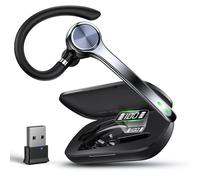 Bluetooth Headset, Wireless Earpiece with Upgrade Noise Canceling Mic,500mAh Charging Case Support 72H Talking Time,Hand-Free Headphones with Mute Button for Computer Cell Phones Trucker Work
