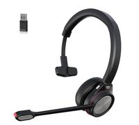 Bluetooth Headset with Microphone for PC, Mono Wireless Office Headset Bluetooth 5.2 with USB Dongle, Noise Cancelling Mic with Mute, 30H Battery, Lightweight for Call Center, Laptop, Teams Zoom