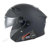 Bluetooth Helmet, Scooter Helmet, Vintage Scooter Helmets, DOT/ECE Approved, Half-Open Face Helmet for Men and Women with Anti-Scratch Visor 4,XL
