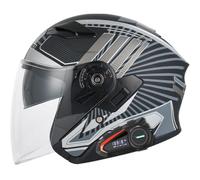 Bluetooth Helmet, Scooter Helmet, Vintage Scooter Helmets, DOT/ECE Approved, Half-Open Face Helmet for Men and Women with Anti-Scratch Visor 2,XL