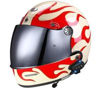 Bluetooth Integral Motorcycle Helmet with Visor Full-Face Motorbike Helmets DOTECE Approved Built-In Dual Speaker Microphone Motocross Helmet Four Seasons New Street Touring D,L:59-60CM
