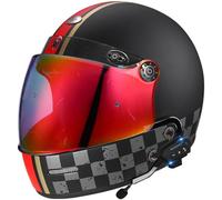 Bluetooth Integral Motorcycle Helmet with Visor Full-Face Motorbike Helmets DOTECE Approved Built-In Dual Speaker Microphone Motocross Helmet Four Seasons New Street Touring Z-25,M:57-58CM